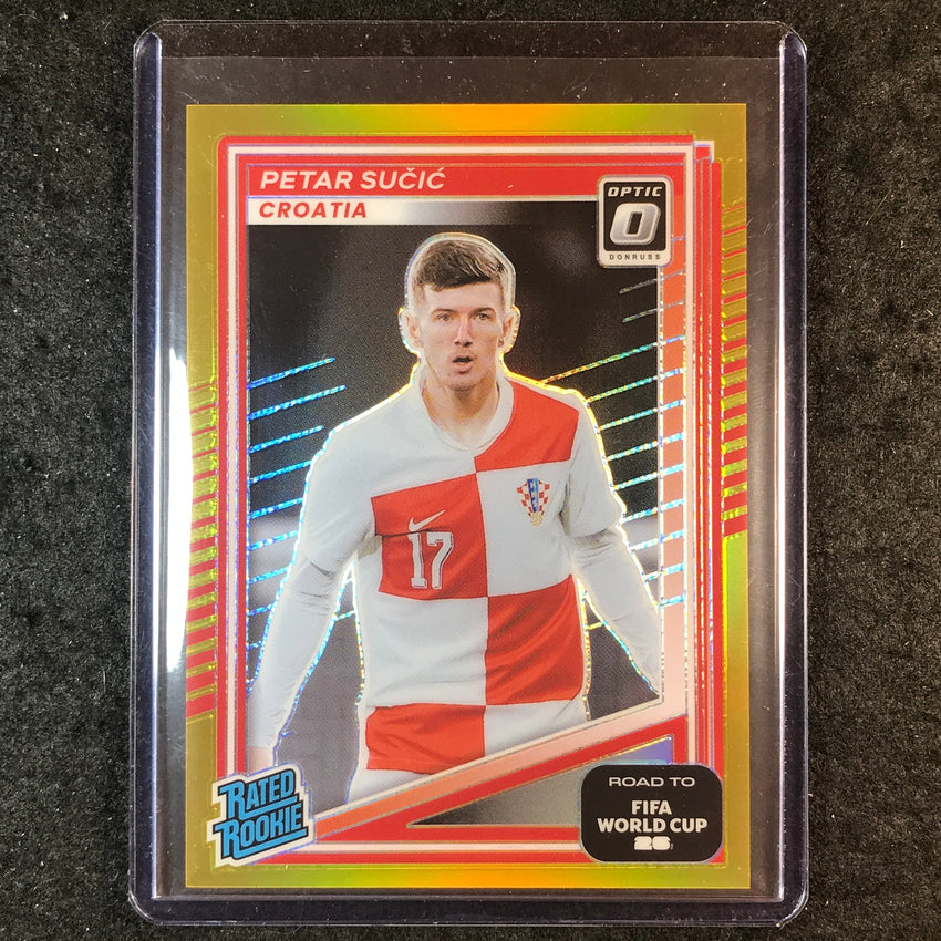 2025-26 Donruss Road to World Cup PETAR SUCIC Rated Rookie Optic Gold 8/10 #205