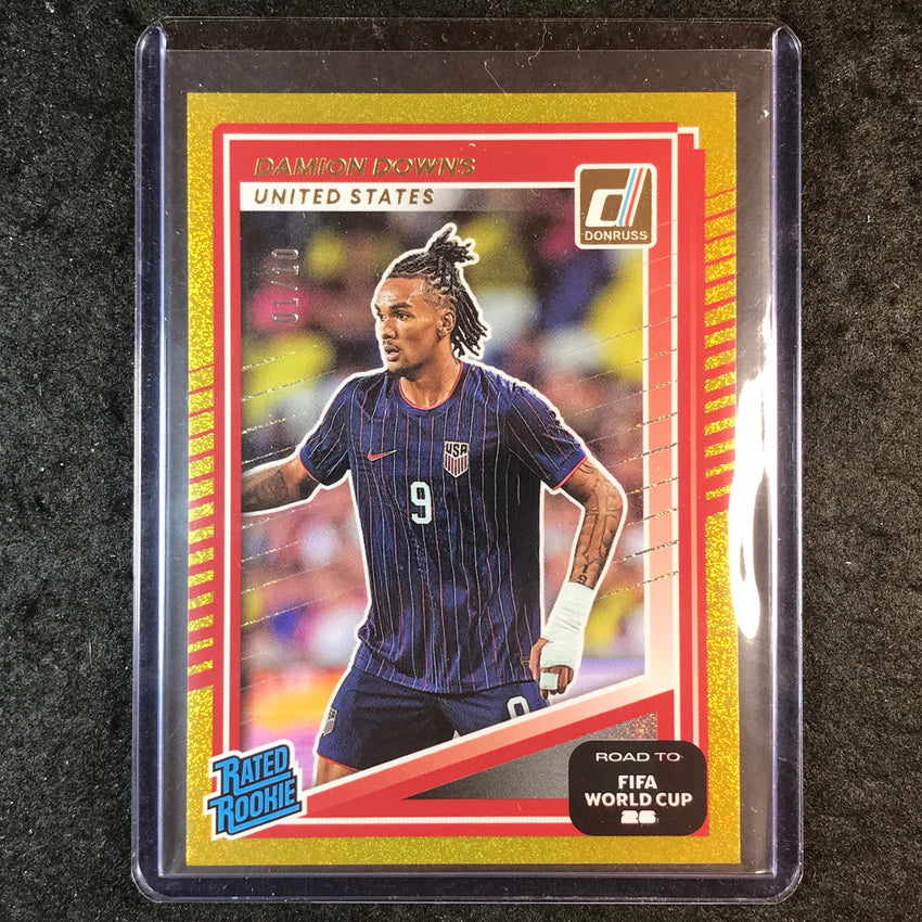 2025-26 Donruss Road to World Cup DAMION DOWNS Rated Rookie Base Gold 1/10 #201