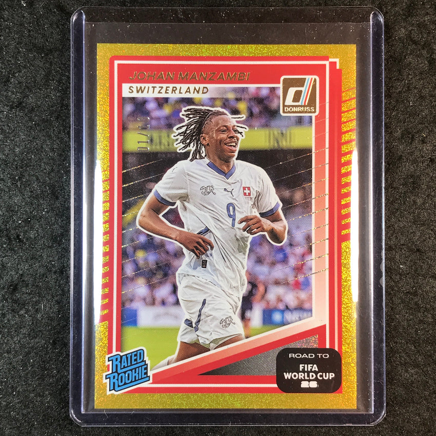 2025-26 Donruss Road to World Cup JOHAN MANZAMBI Rated Rookie Base Gold 1/10