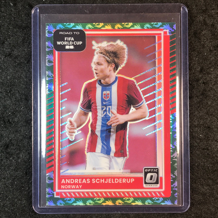 2025-26 Donruss Road to FIFA World Cup ANDREAS SCHJELDERUP Optic Dragon 8/8 #167