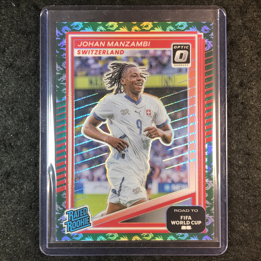 2025-26 Donruss Road to World Cup JOHAN MANZAMBI Rookie Optic Dragon 4/8 #250