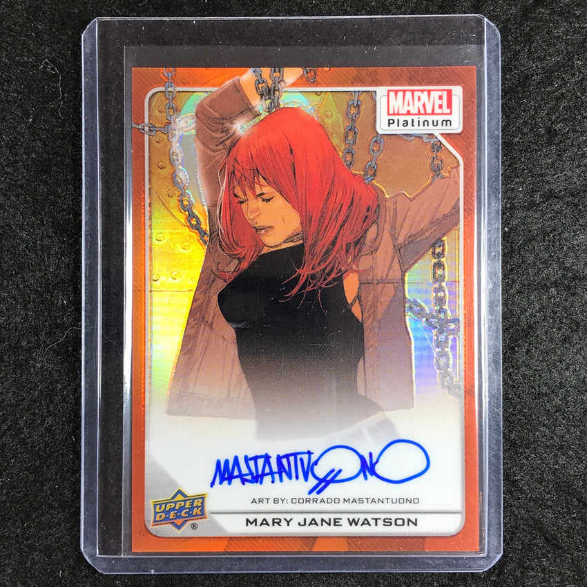 2023 Marvel Platinum MARY JANE CORRADO MASTANTUONO Artist Auto Orange 3/35
