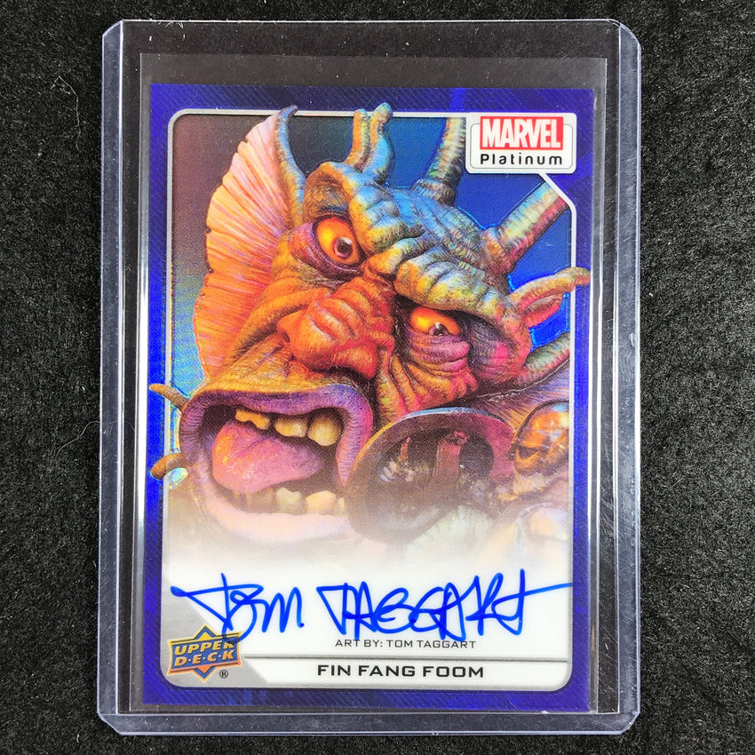 2023 Marvel Platinum FIN FANG FOOM TOM TAGGART Artist Auto Blue Rainbow 15/25