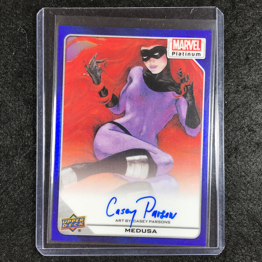 2023 Marvel Platinum MEDUSA CASEY PARSONS Base Artist Auto Blue Rainbow 7/25