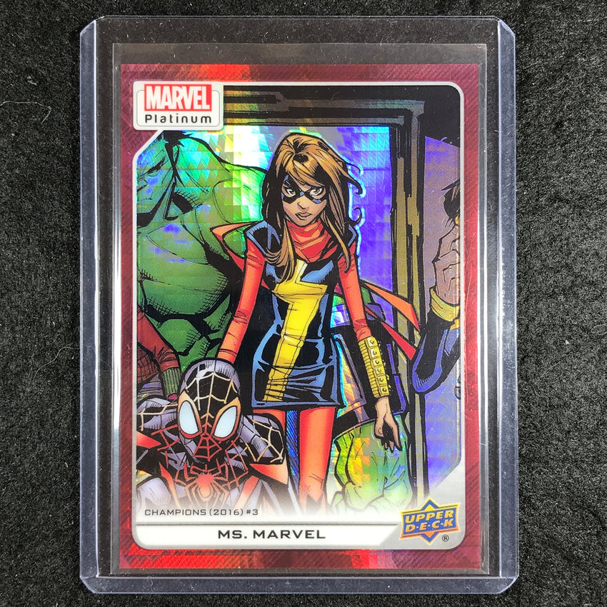 2023 Marvel Platinum MS. MARVEL High Series Base Red Prism 44/199 #155