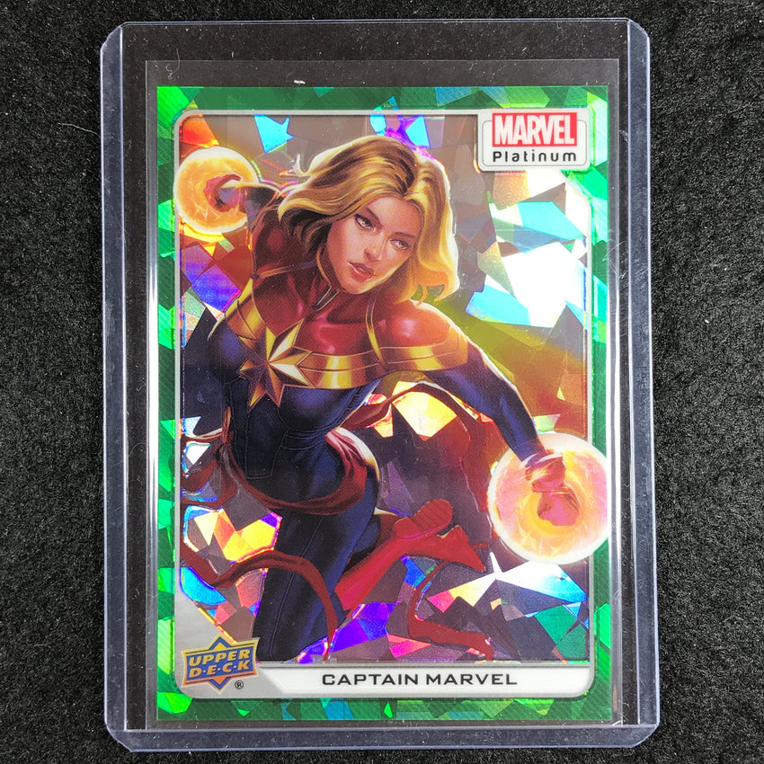 2023 Marvel Platinum CAPTAIN MARVEL Base Green Crackle 59/99 #15