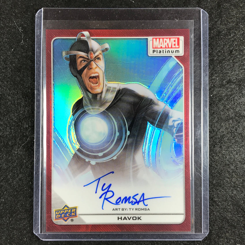 2023 Marvel Platinum HAVOK TY ROMSA Base Artist Auto Red Rainbow #72