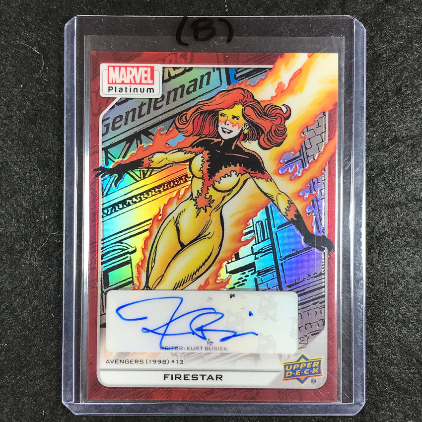 2023 Marvel Platinum FIRESTAR KURT BUSIEK High Series Creator Auto Red #149 (B)