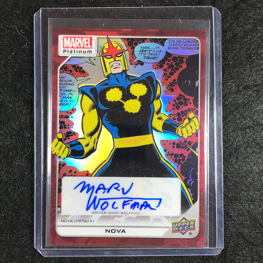 2023 Marvel Platinum NOVA MARV WOLFMAN High Series Creator Auto Red Rainbow #159