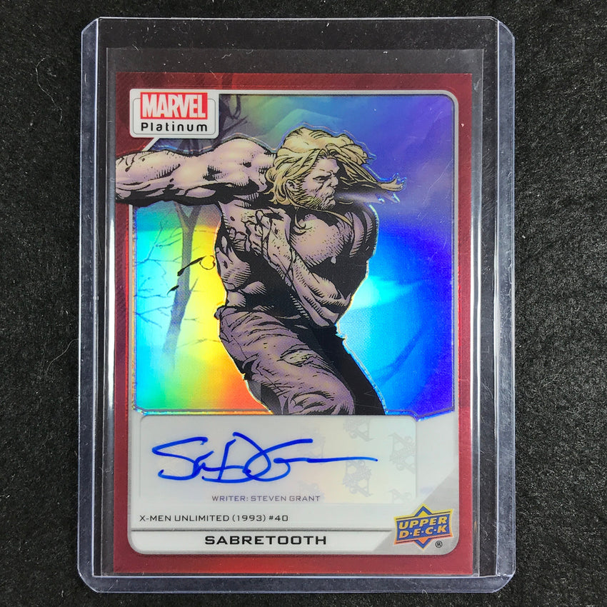 2023 Marvel Platinum SABRETOOTH STEVEN GRANT High Series Creator Auto Red #189