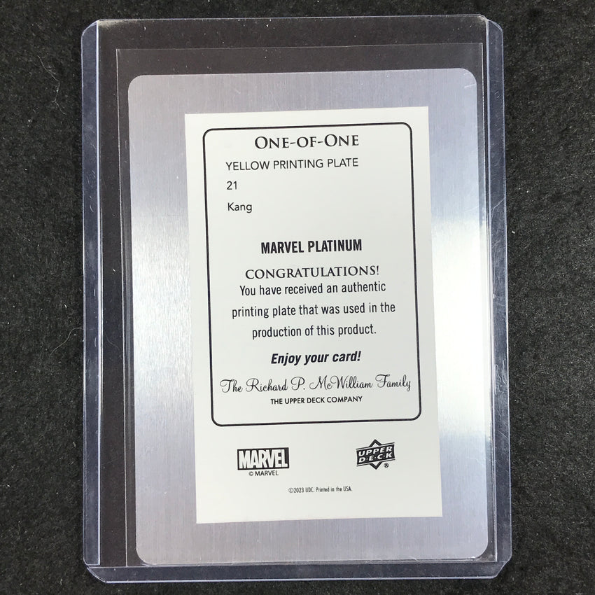 2023 Marvel Platinum KANG Base Printing Plate Yellow 1/1 #21