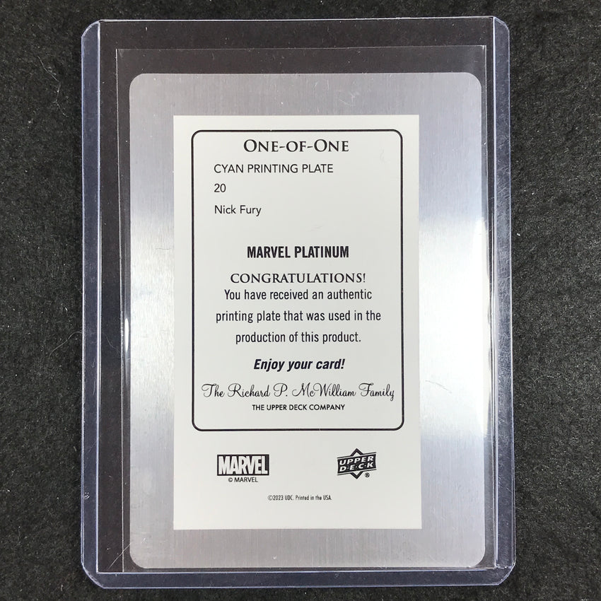 2023 Marvel Platinum NICK FURY Base Printing Plate Cyan 1/1 #20