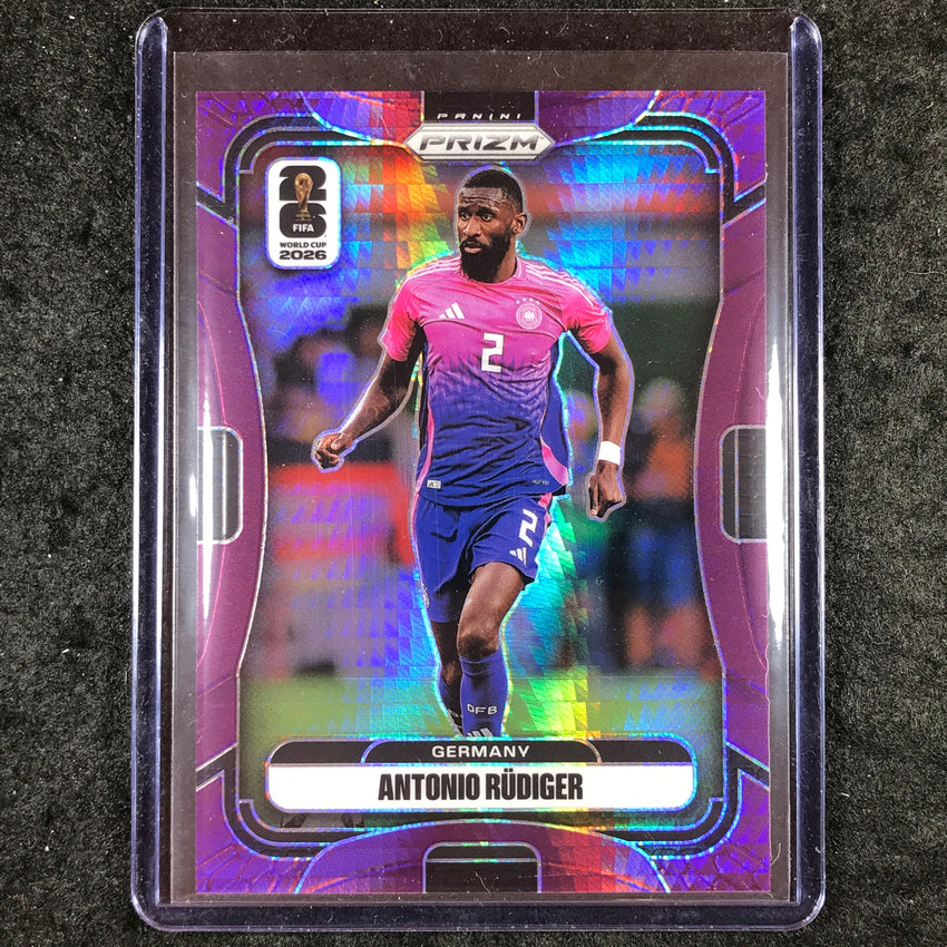2026 Prizm FIFA World Cup ANTONIO RUDIGER Purple Hyper /299 #61