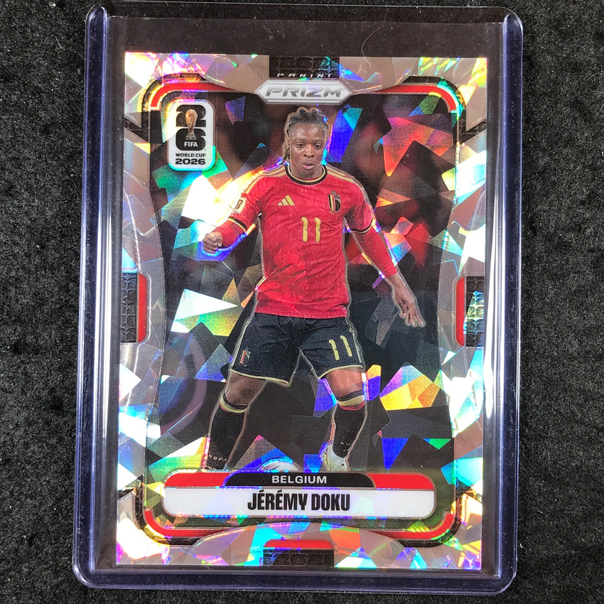 2026 Prizm FIFA World Cup JEREMY DOKU Cracked Ice 7/23 #152