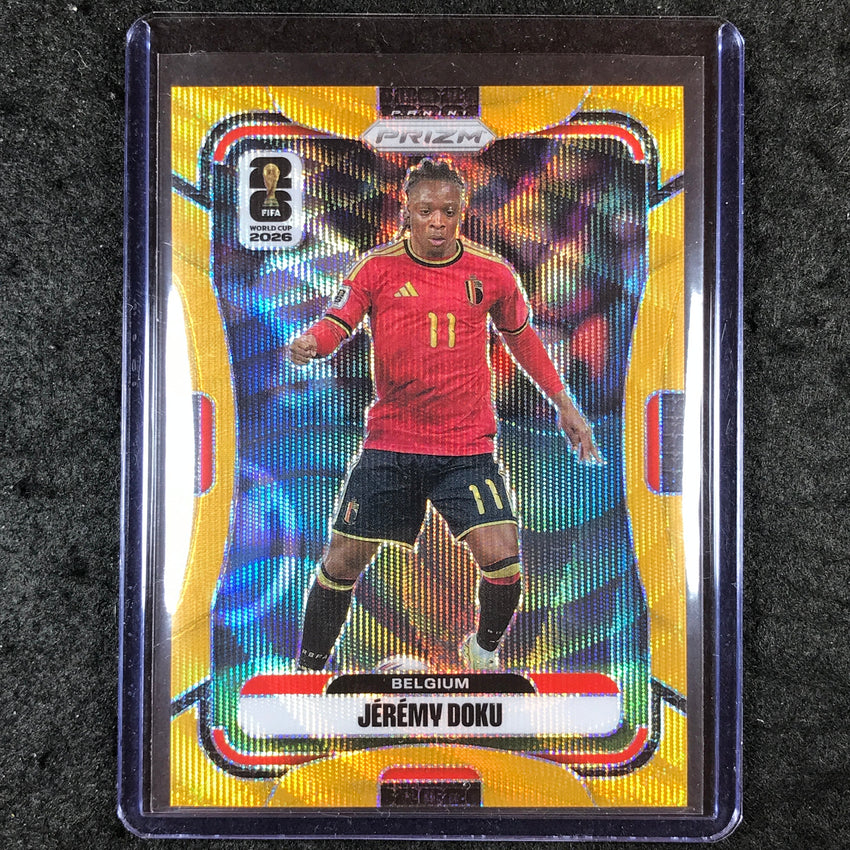 2026 Prizm FIFA World Cup JEREMY DOKU Gold Wave 2/10 #152