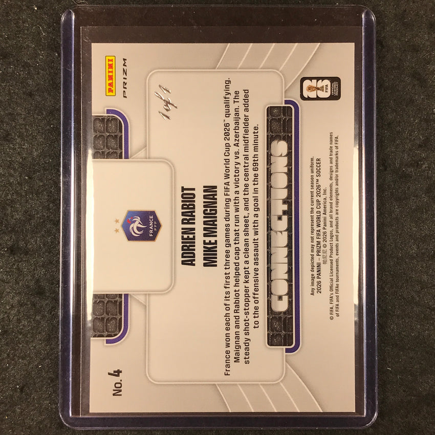 2026 Prizm FIFA World Cup ADRIEN RABIOT MIKE MAIGNAN Connections Black 1/1 #4