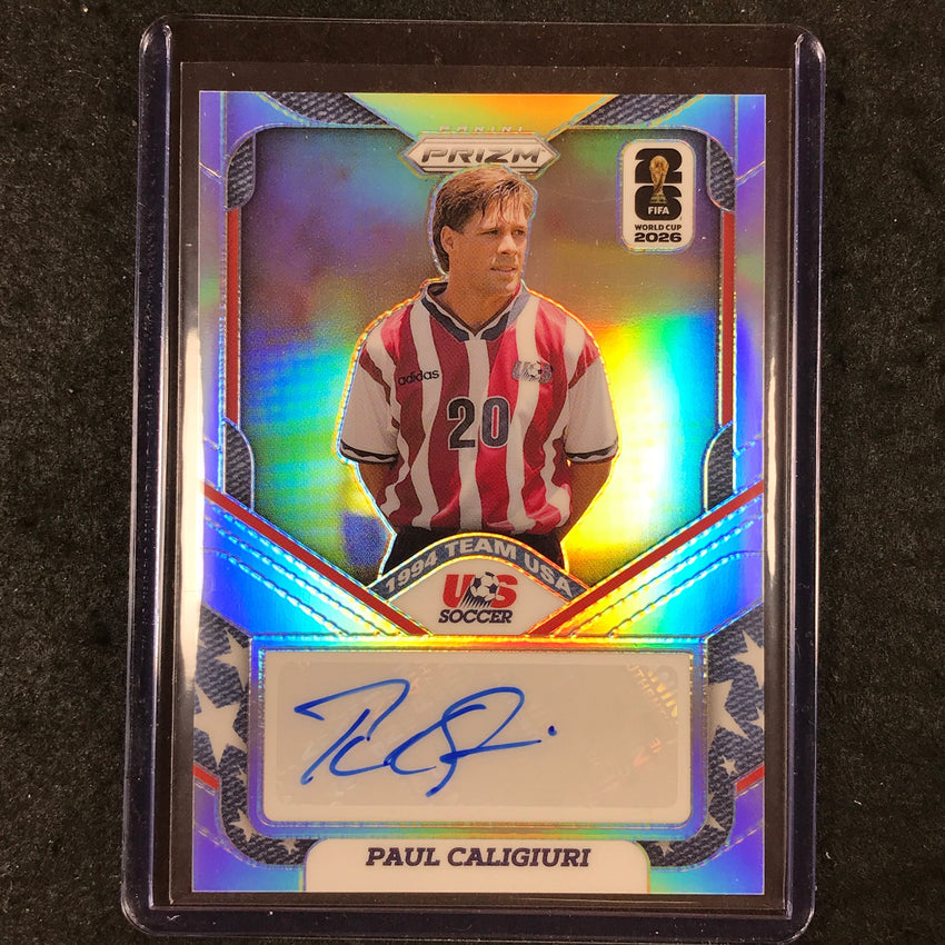 2026 Prizm FIFA World Cup PAUL CALIGIURI 1994 Team USA Auto Silver 4/75
