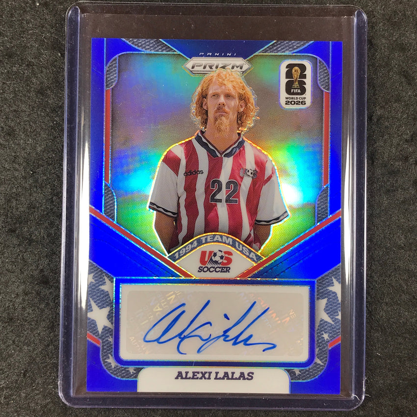 2026 Prizm FIFA World Cup ALEXI LALAS 1994 Team USA Auto Blue 2/25