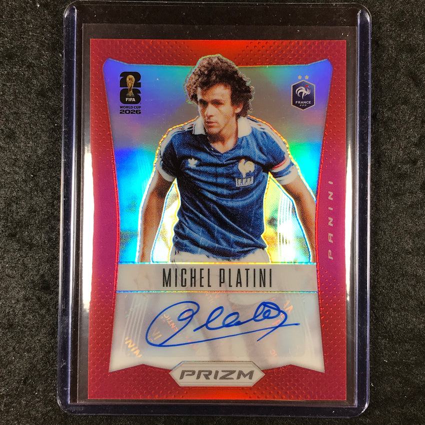 2026 Prizm FIFA World Cup MICHEL PLATINI 2012 Prizm Throwback Auto Red 33/99
