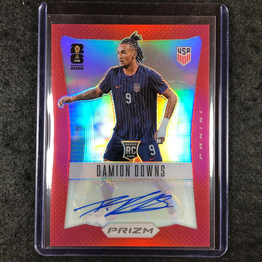 2026 Prizm FIFA World Cup DAMION DOWNS 2012 Throwback Rookie Auto Red 38/49