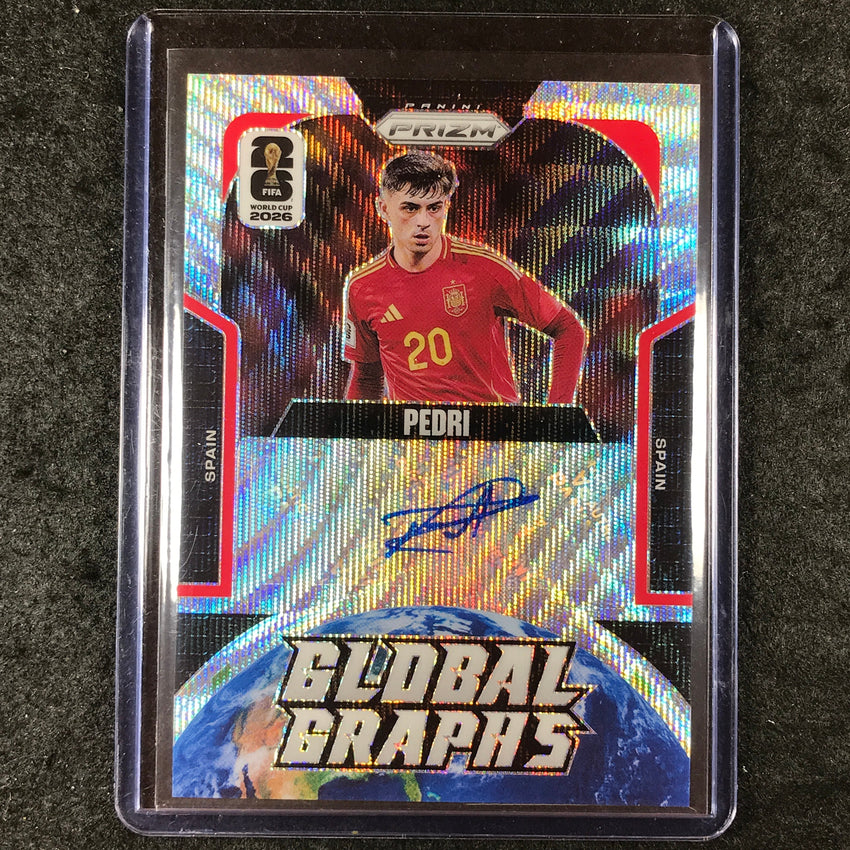 2026 Prizm FIFA World Cup PEDRI Global Graphs Auto Wave #GG-P