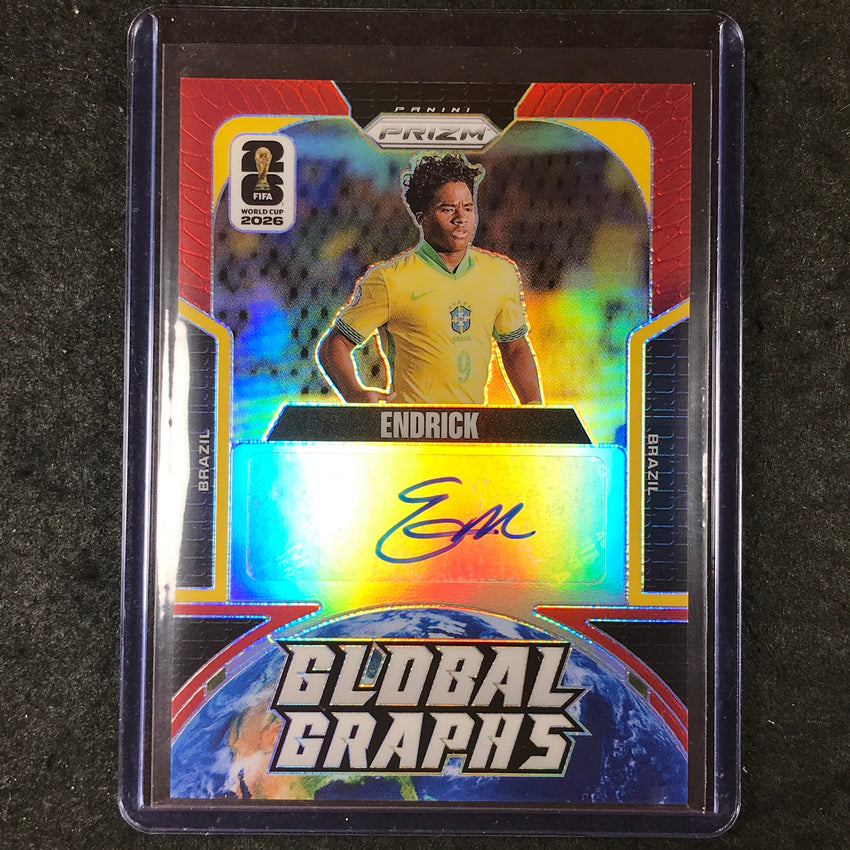 2026 Prizm FIFA World Cup ENDRICK Global Graphs Auto Red 74/99