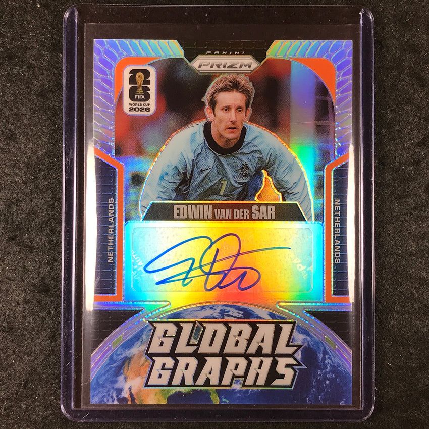 2026 Prizm FIFA World Cup EDWIN VAN DER SAR Global Graphs Auto Silver 7/75