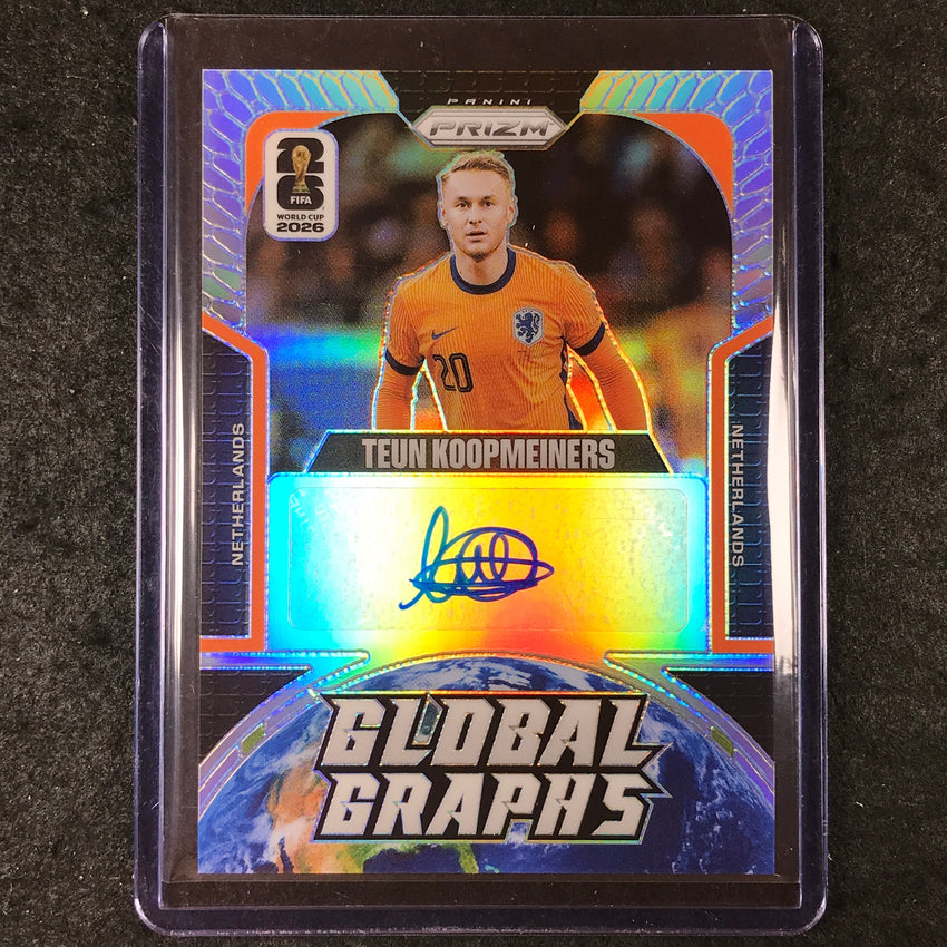 2026 Prizm FIFA World Cup TEUN KOOPMEINERS Global Graphs Auto Silver 35/75