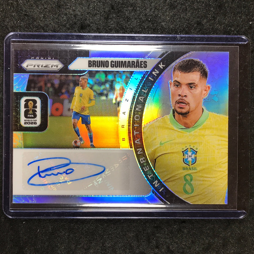 2026 Prizm FIFA World Cup BRUNO GUIMARAES International Ink Auto Silver 162/199