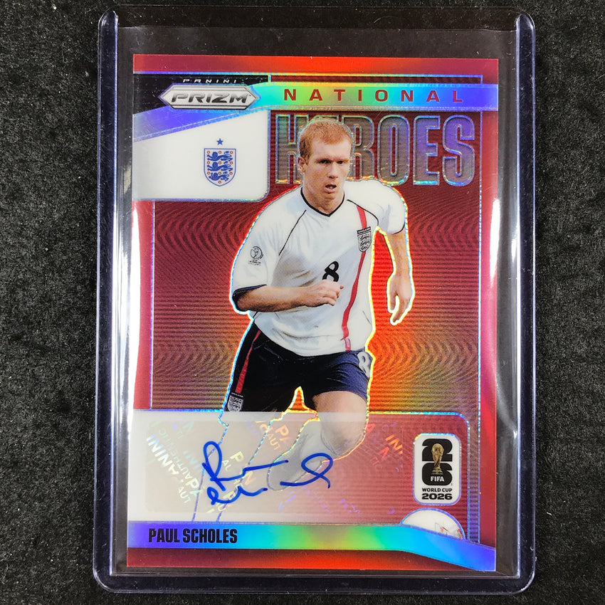 2026 Prizm FIFA World Cup PAUL SCHOLES National Heroes Auto Red 33/49
