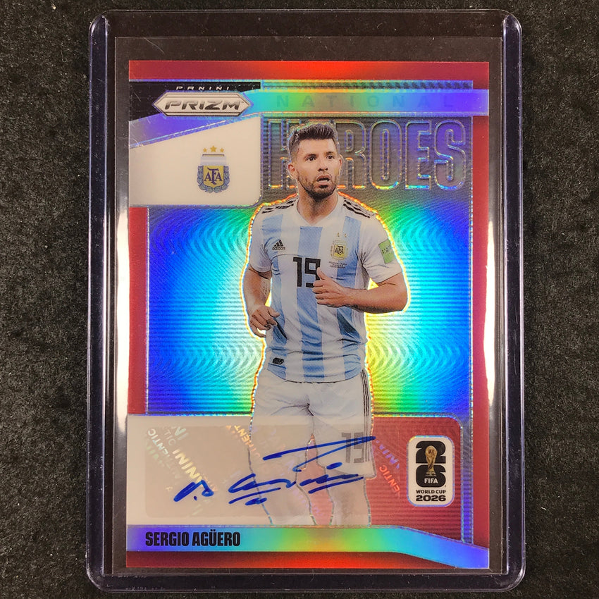 2026 Prizm FIFA World Cup SERGIO AGUERO National Heroes Auto Red 26/49