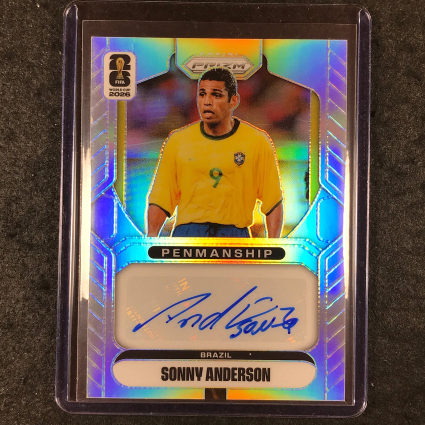 2026 Prizm FIFA World Cup SONNY ANDERSON Penmanship Auto Silver 47/75