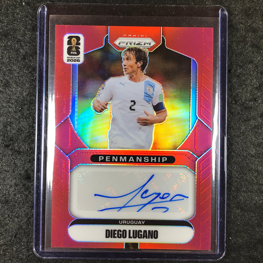 2026 Prizm FIFA World Cup DIEGO LUGANO Penmanship Auto Red 46/49