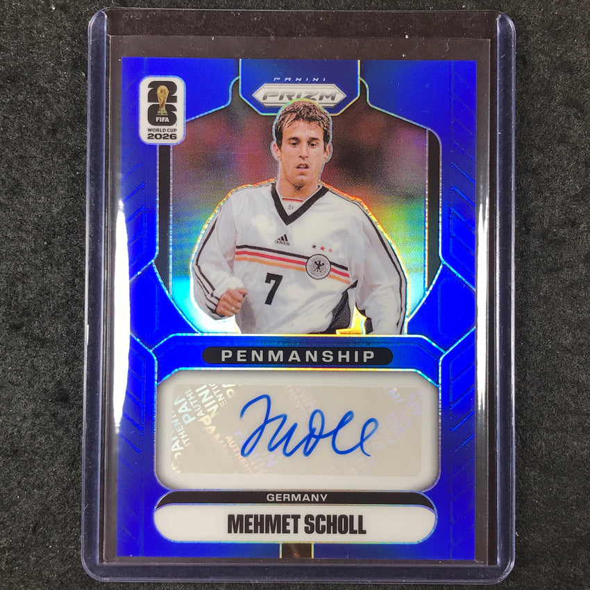2026 Prizm FIFA World Cup MEHMET SCHOLL Penmanship Auto Blue 6/25