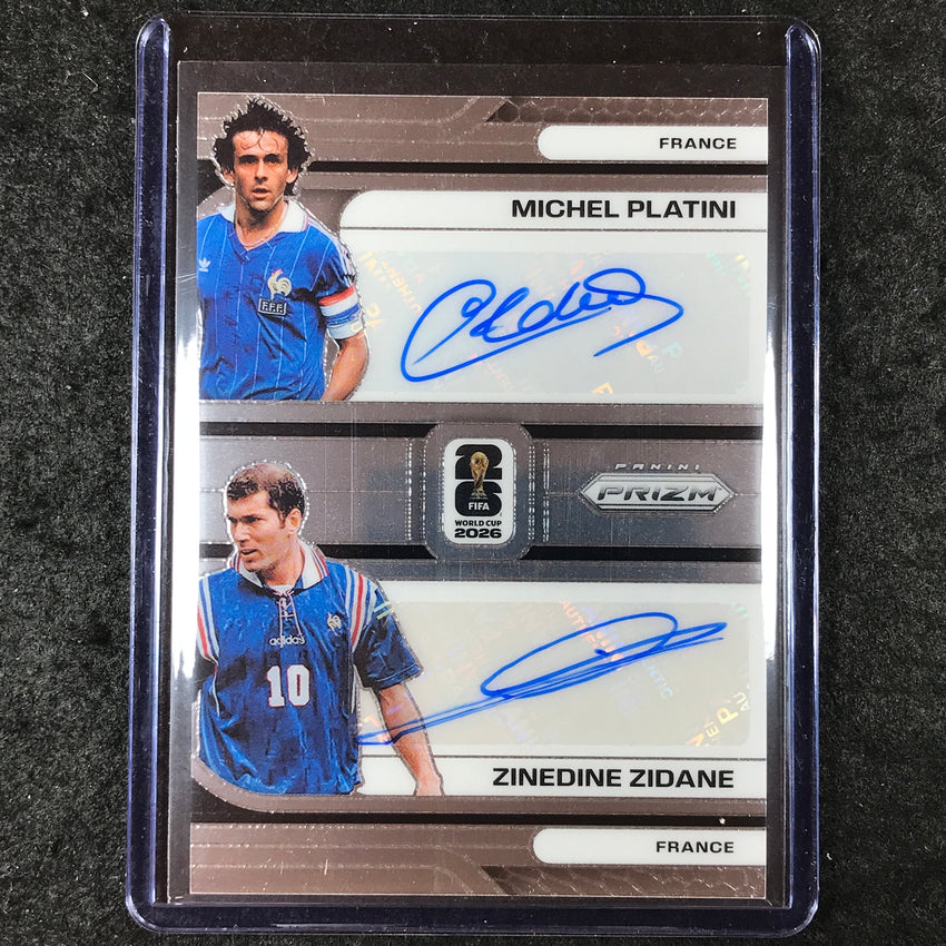 2026 Prizm FIFA World Cup MICHEL PLATINI ZINEDINE ZIDANE Dual Auto #DS-MZ