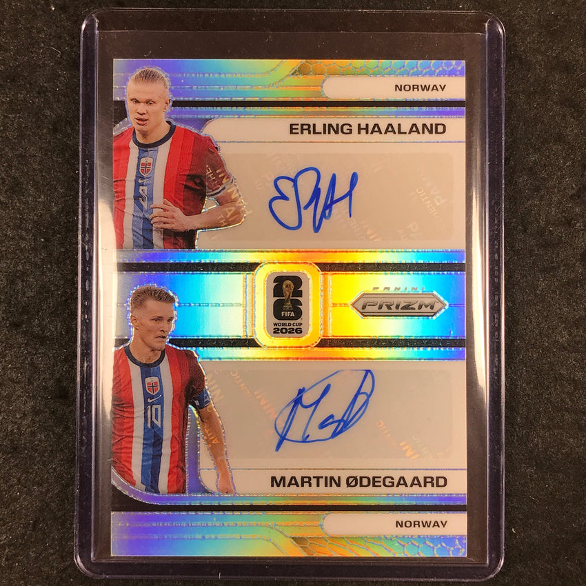 2026 Prizm FIFA World Cup ERLING HAALAND MARTIN ODEGAARD Dual Auto Silver 4/10
