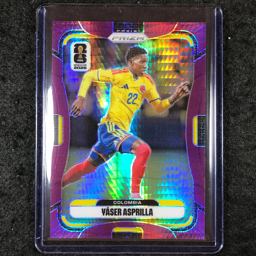 2026 Prizm FIFA World Cup YASER ASPRILLA Purple Hyper /299 #191