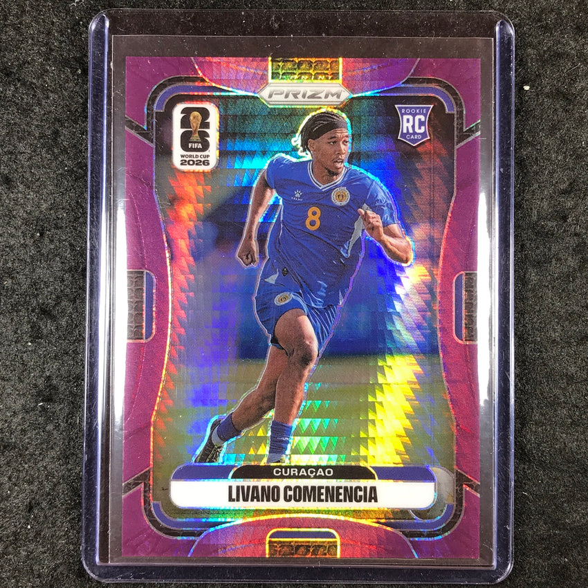 2026 Prizm FIFA World Cup LIVANO COMENENCIA Rookie Purple Hyper /299 #204