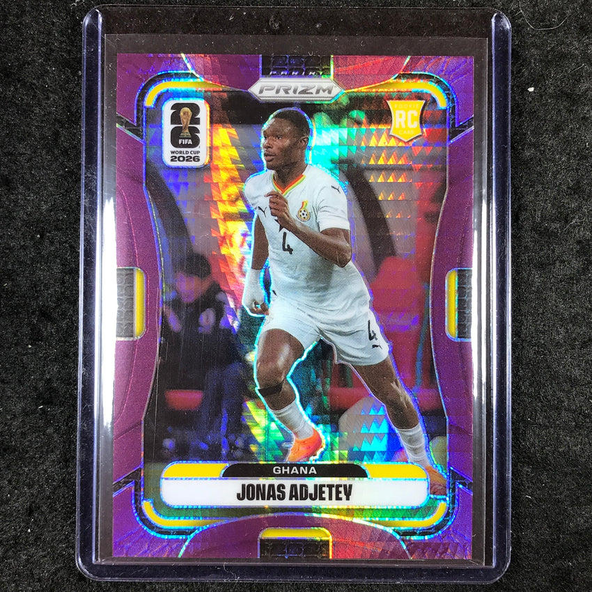 2026 Prizm FIFA World Cup JONAS ADJETEY Rookie Purple Hyper /299 #233