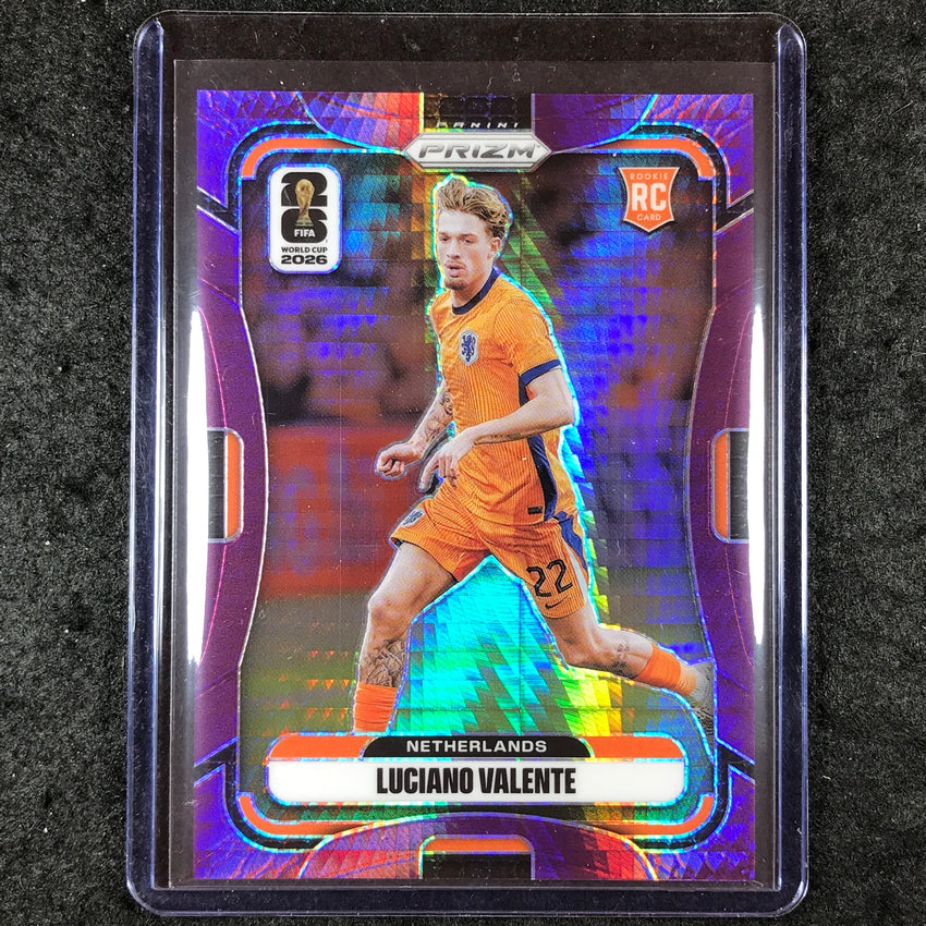 2026 Prizm FIFA World Cup LUCIANO VALENTE Rookie Purple Hyper /299 #314