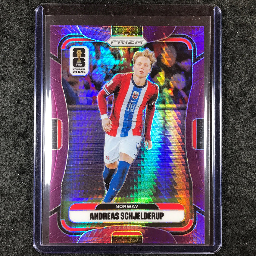 2026 Prizm FIFA World Cup ANDREAS SCHJELDERUP Purple Hyper /299 #335