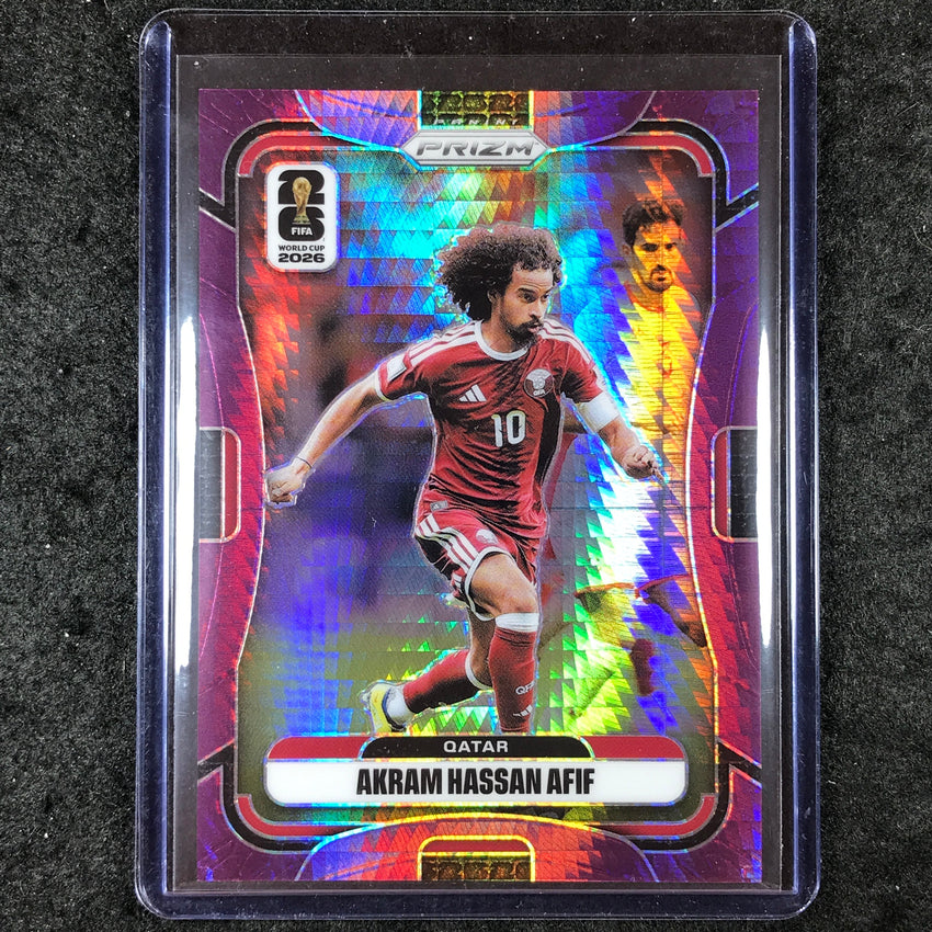 2026 Prizm FIFA World Cup AKRAM HASSAN AFIF Purple Hyper /299 #373
