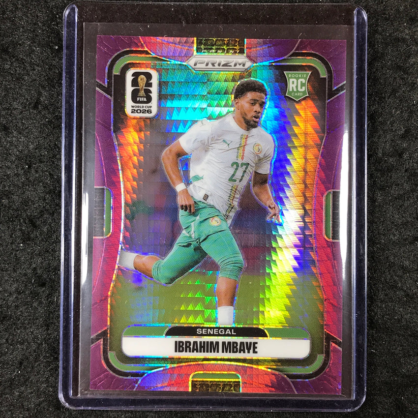 2026 Prizm FIFA World Cup IBRAHIM MBAYE Rookie Purple Hyper /299 #405