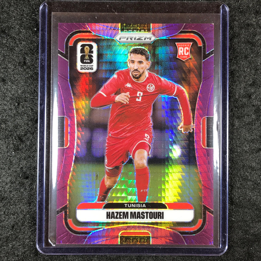 2026 Prizm FIFA World Cup HAZEM MASTOURI Rookie Purple Hyper /299 #429