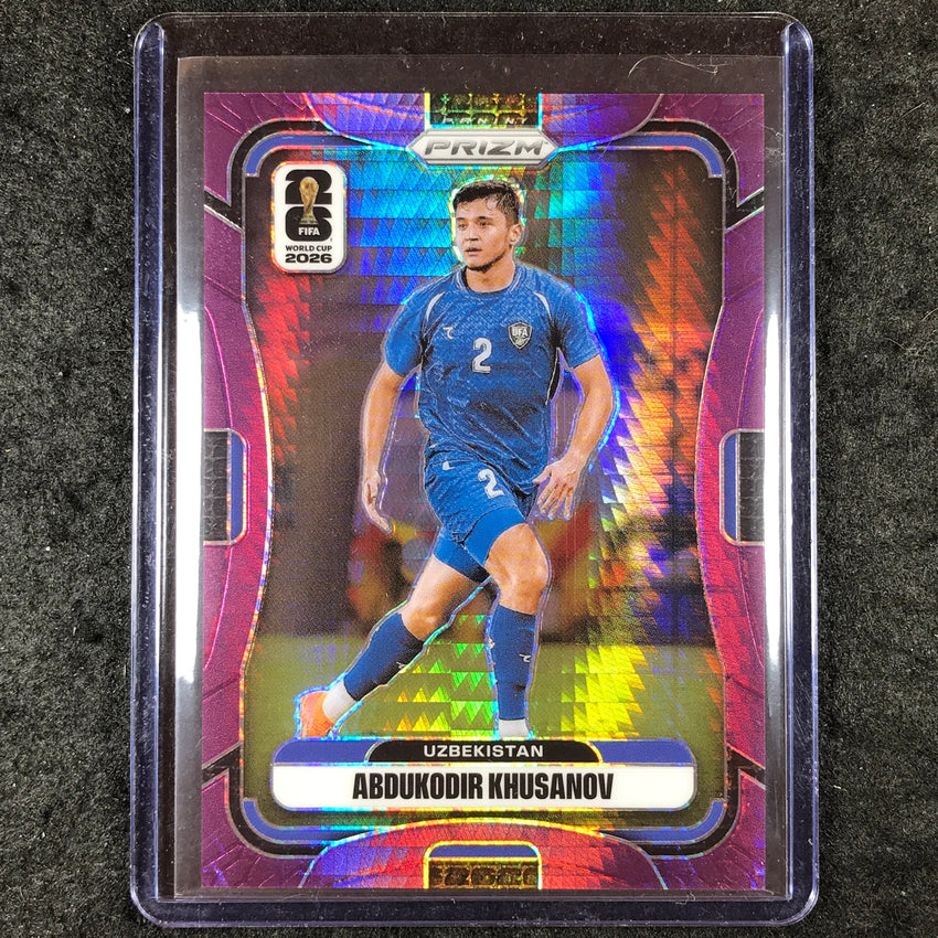 2026 Prizm FIFA World Cup ABDUKODIR KHUSANOV Purple Hyper /299 #446
