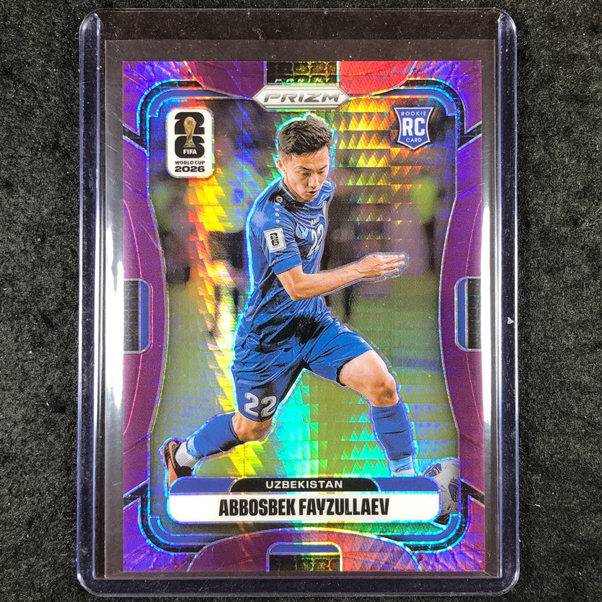 2026 Prizm FIFA World Cup ABBOSBEK FAYZULLAEV Rookie Purple Hyper /299 #448