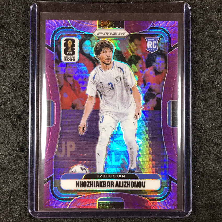 2026 Prizm FIFA World Cup KHOZHIAKBAR ALIZHONOV Rookie Purple Hyper /299 #450