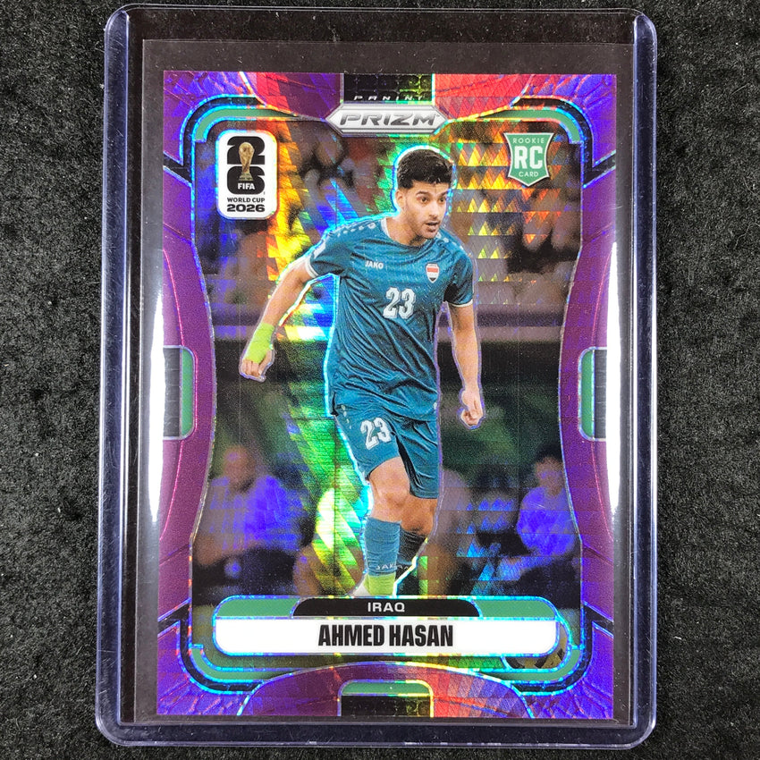 2026 Prizm FIFA World Cup AHMED HASAN Rookie Purple Hyper /299 #459