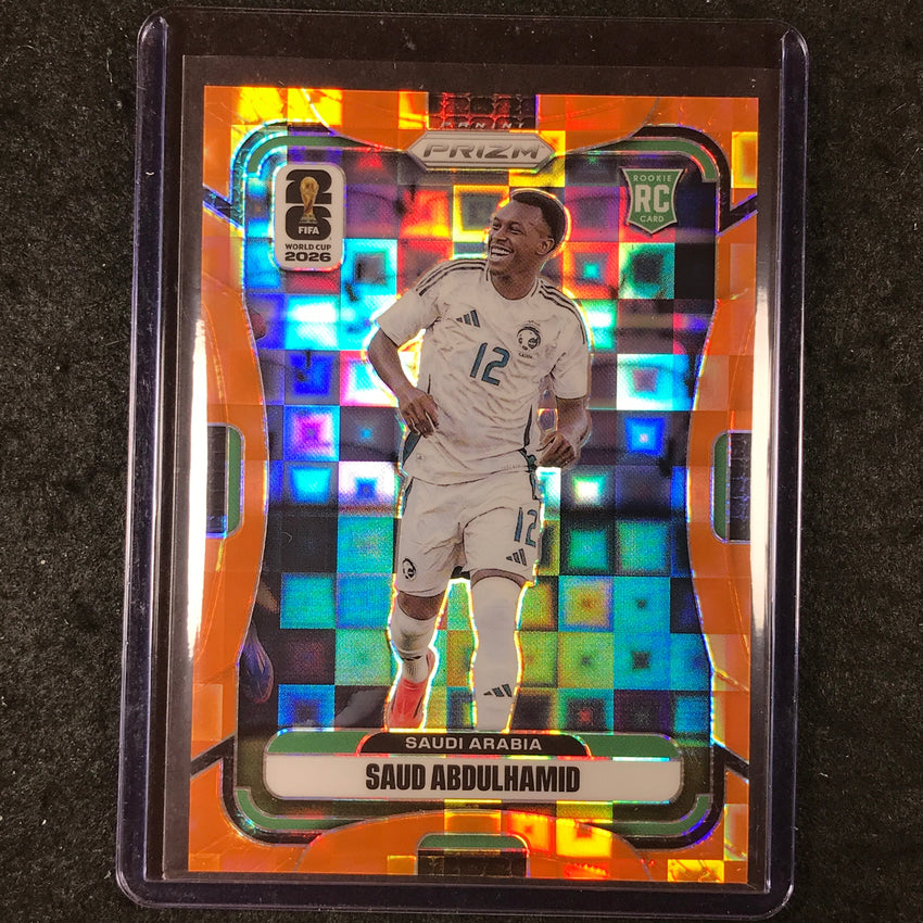 2026 Prizm FIFA World Cup SAUD ABDULHAMID Rookie Orange Pandora /215 #384