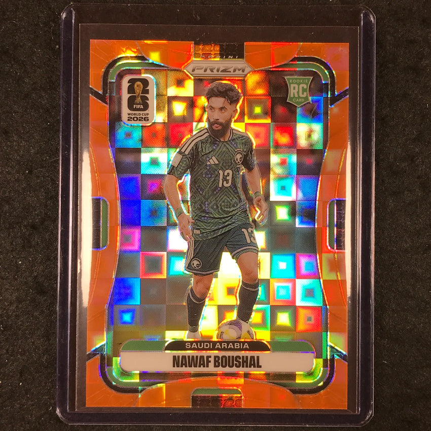 2026 Prizm FIFA World Cup NAWAF BOUSHAL Rookie Orange Pandora /215 #387